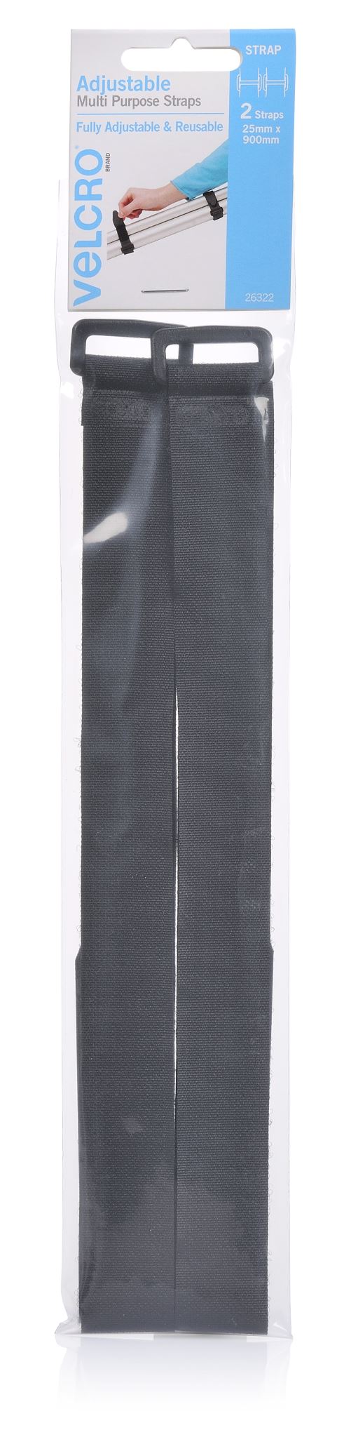 VELCRO®  Brand Velstrap® Adjustable Wrap 25x900mm Black