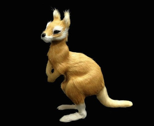 Colorful kangaroo ornament, 12 cm x 12 cm, showcasing intricate details and perfect for Australian wildlife decor.