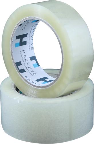 Economy packaging tape rolls (36mmx100m) with acrylic adhesive, ideal for light weight case closure—5 rolls included.