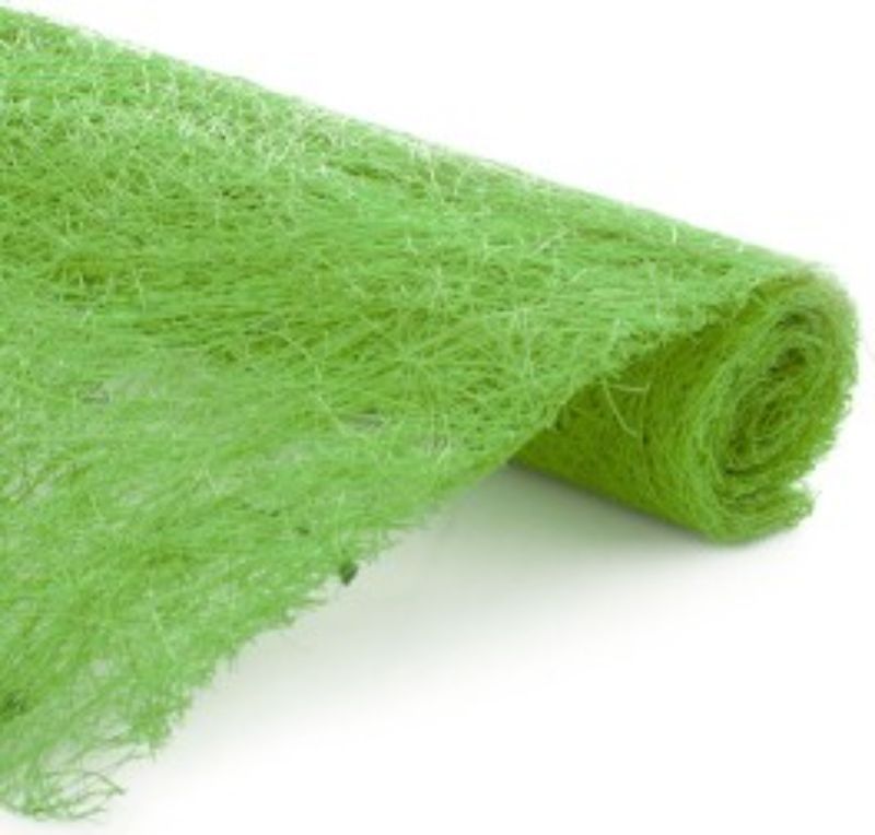 Eco-friendly soft lime sisal wrap, 50cm x 2m, perfect for gift wrapping and stylish home projects.