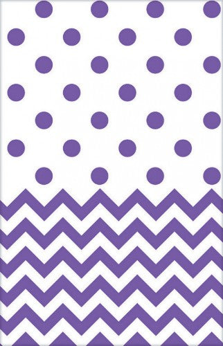 Chevron Plastic Tablecover - New Purple
