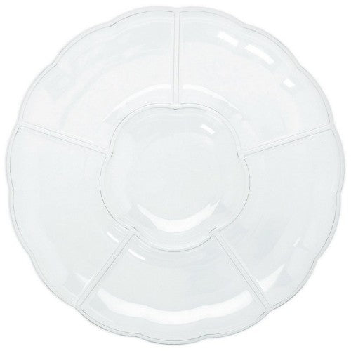 Chip & Dip Compartment Tray  - Clear Plastic