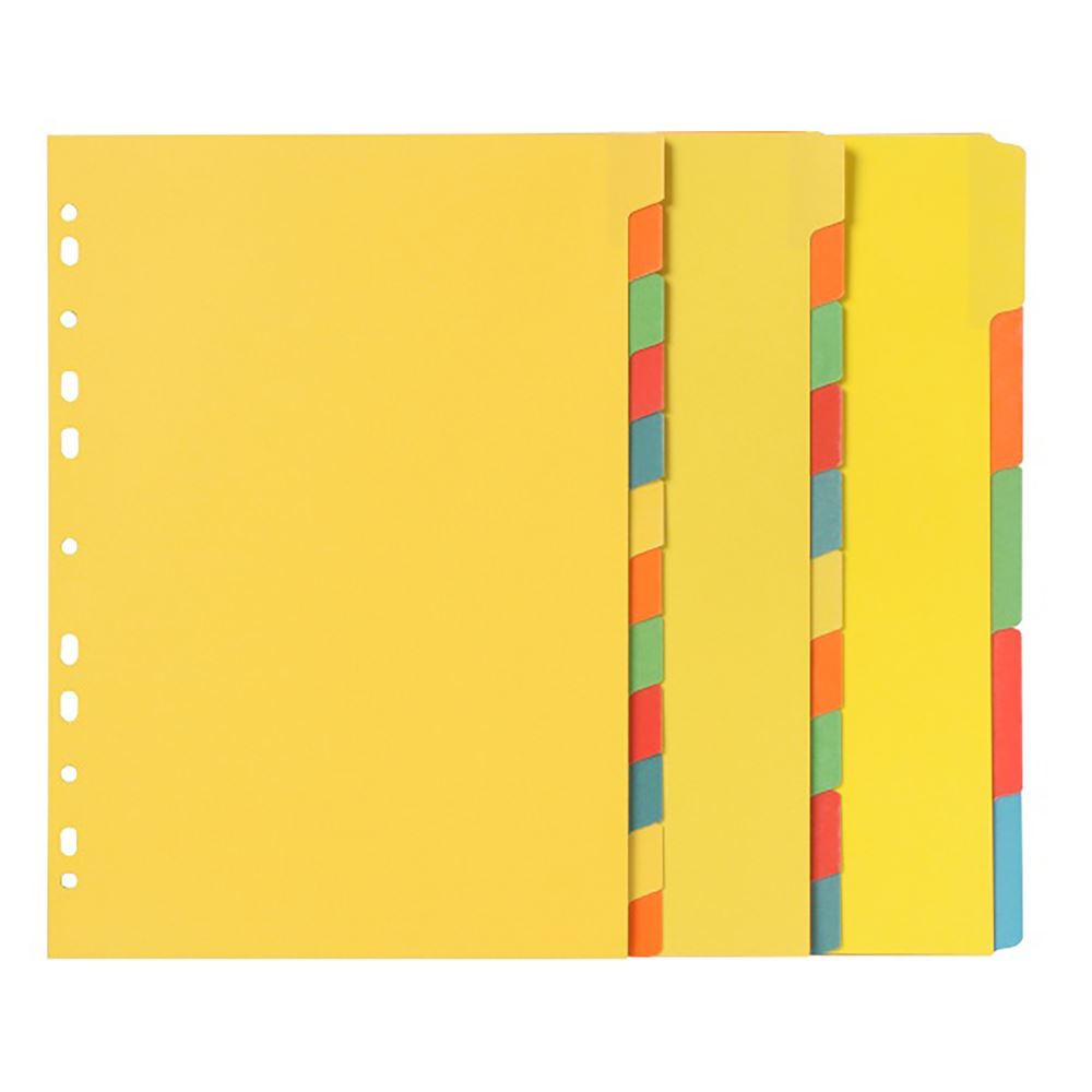 Durable A4 manilla dividers with 5 erasable tabs for flexible organization and easy document navigation.