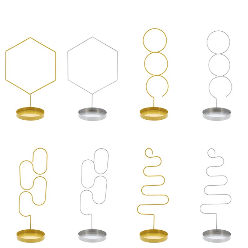 Indoor Plant Support + Saucer set includes 4 gold and 4 silver supports, perfect for stabilizing tall houseplants.