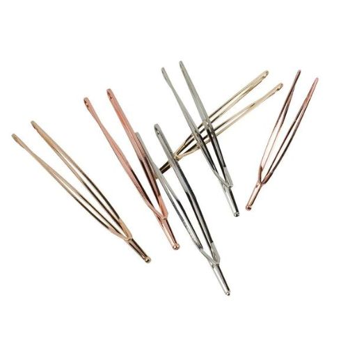 Chic metallic hair slides in a pack of six, perfect for stylishly pinning back hair for any occasion.