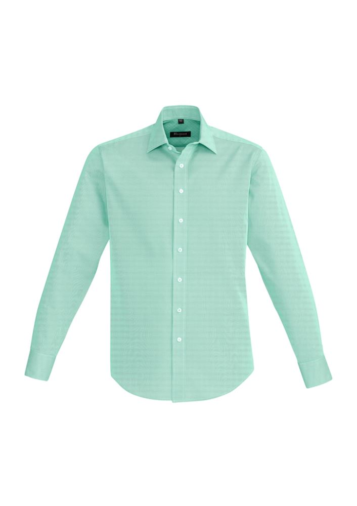Hudson Men's Long Sleeve Shirt in Dynasty Green, featuring premium cotton, executive fit, and stylish details for versatile wear.