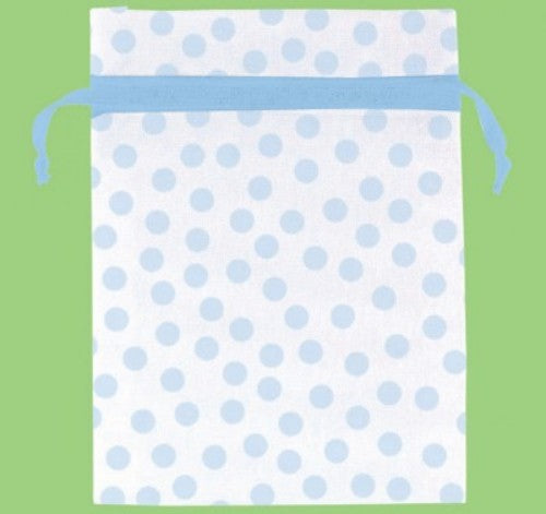 Organza bags with blue dots, pack of 12, perfect for gift packaging, favors, and stylish presentations.