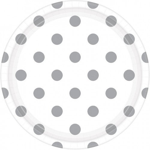 Dots Round Plates - Frosty White (8 units) - Pack of 8