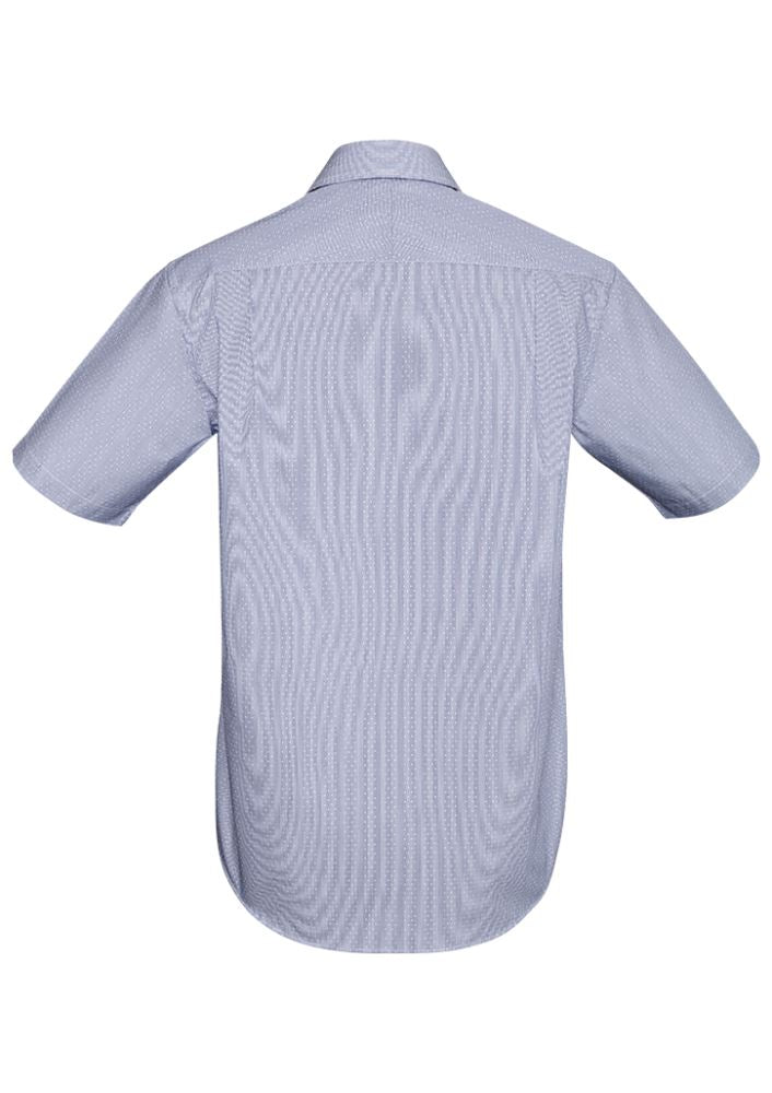 Calais Men's Short Sleeve Shirt in Turkish Blue, size 5XL, featuring a stylish executive fit and premium cotton-polyester blend.