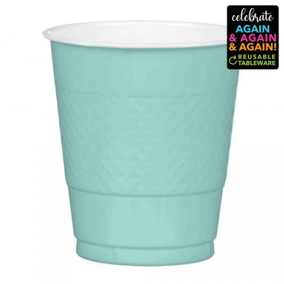 Premium Plastic Cups 355ml 20 Pack - Robin's Egg Blue (Pack of 20)