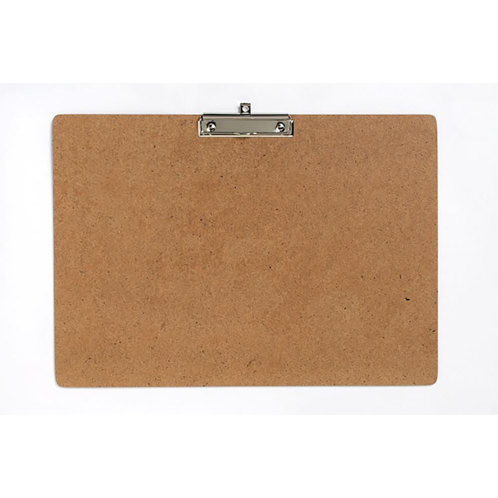 Marbig A3 Masonite clipboard with wire clip, pen holder, and retractable hook, ideal for organizing documents professionally.