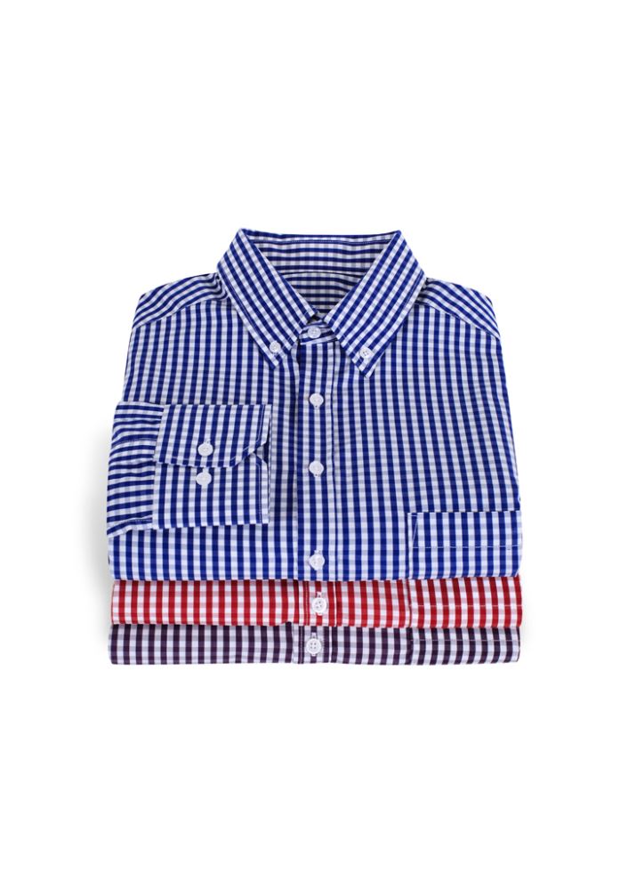 Purple Reign long sleeve shirt for men, 2XL, featuring a bold check pattern, button collar, action back, and front pocket.