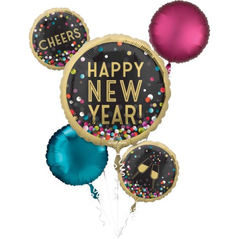 Bouquet Happy New Year Colourful Confetti  - Pack of 5