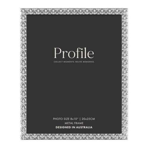 Elegant Renaissance silver metal photo frame with embossed design, 8x10in size, perfect for cherished memories.