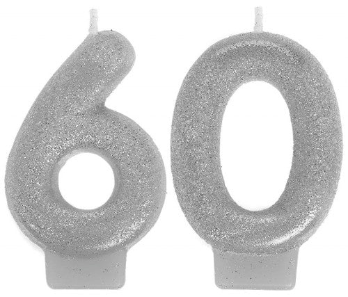 Sparkling Celebration Numeral Candles 60th - Pack of (2)