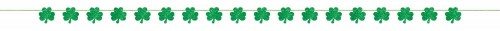 Vibrant St. Patrick's Day Shamrock Banner featuring lush green shamrocks, perfect for festive indoor and outdoor celebrations.