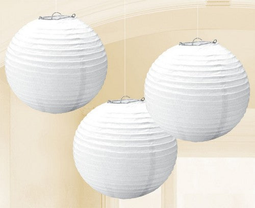 Round Paper Lanterns - Frosty White (3 units) - Pack of 3