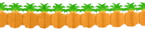 Vibrant 12' pineapple tissue paper garland, perfect for tropical-themed events and adding a festive touch to any celebration.