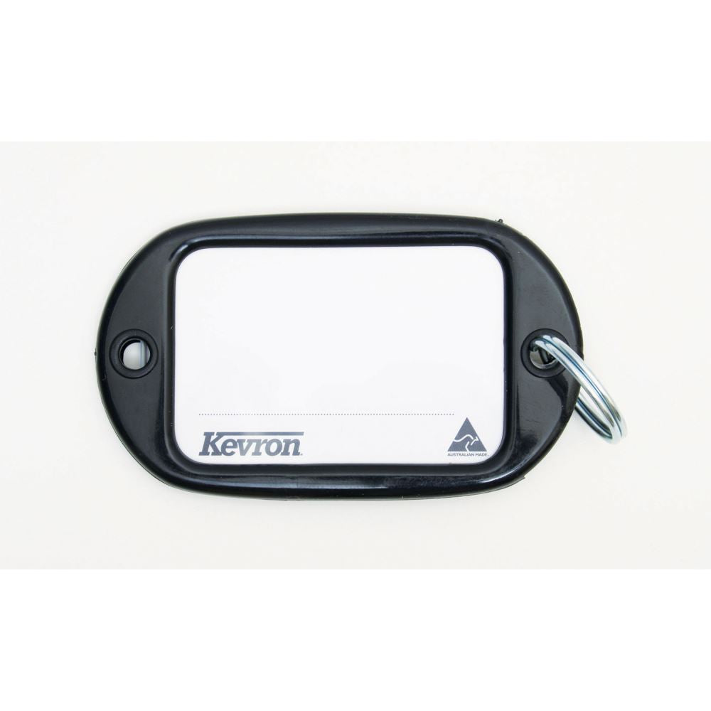 Eco-friendly Kevron Recycled Key Tags in a jumbo bag, 25 tags for easy organization, made from 98% recycled plastic.