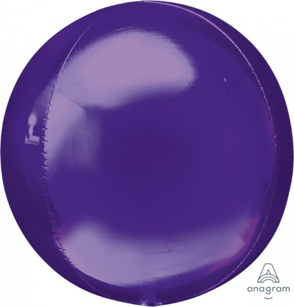 Xtra large purple self-sealing Orbz foil balloon, perfect for celebrations and events, measuring 38cm x 40cm.