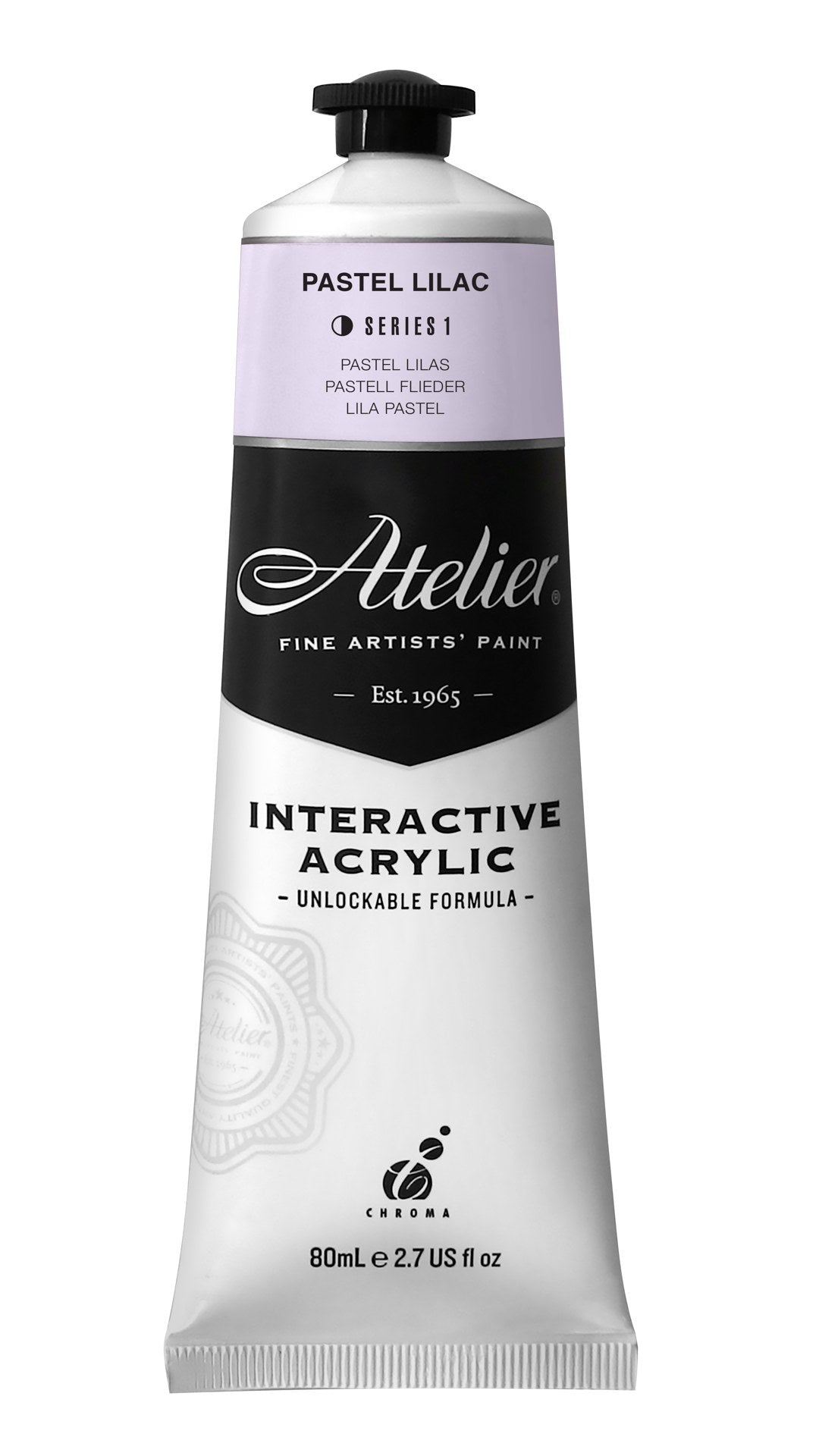 Acrylic paint in pastel lilac, offering versatile use, extended open time, and smooth blending for all artistic techniques.