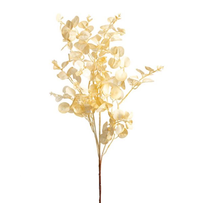 Artificial Eucalyptus Dollar Gum Spray in cream, 80cm tall, perfect for realistic home decor and floral arrangements.