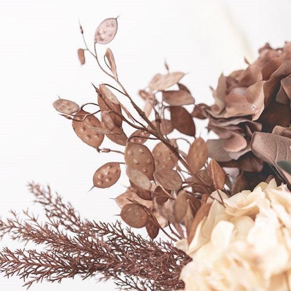 Lifelike 63cm almond Moonwort Honesty Spray, perfect for home decor, weddings, or as a striking standalone accent.