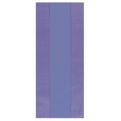 Small New Purple cello party bags, pack of 25, ideal for party favors and treats, 9.5" x 4", vibrant and versatile.