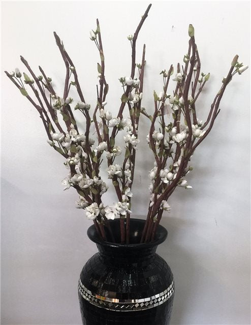 Lifelike White Cherry Blossom Bunch of 2, 70x20cm each, ideal for elegant decor, weddings, and floral arrangements.