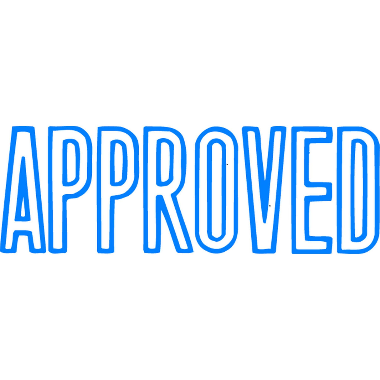 Xstamper Cx-Bn 1008 Approved Blue stamp, pre-inked with high durability, offers up to 100,000 clear impressions before re-inking.