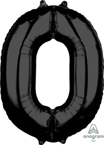 Foil Balloon - Mid-Size Shape Numeral 0 (Black)