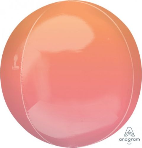 Vibrant XL Orbz Balloon in ombre red and orange, perfect for festive celebrations and eye-catching decor.