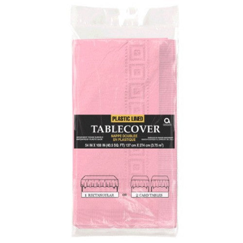 Tablecover Plastic Lined 3ply  New Pink