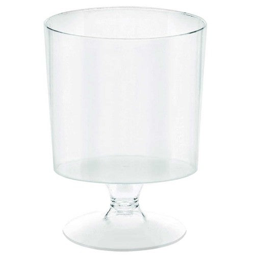 Mini Catering Pedestal Cups - Clear Plastic (Pack of 10)