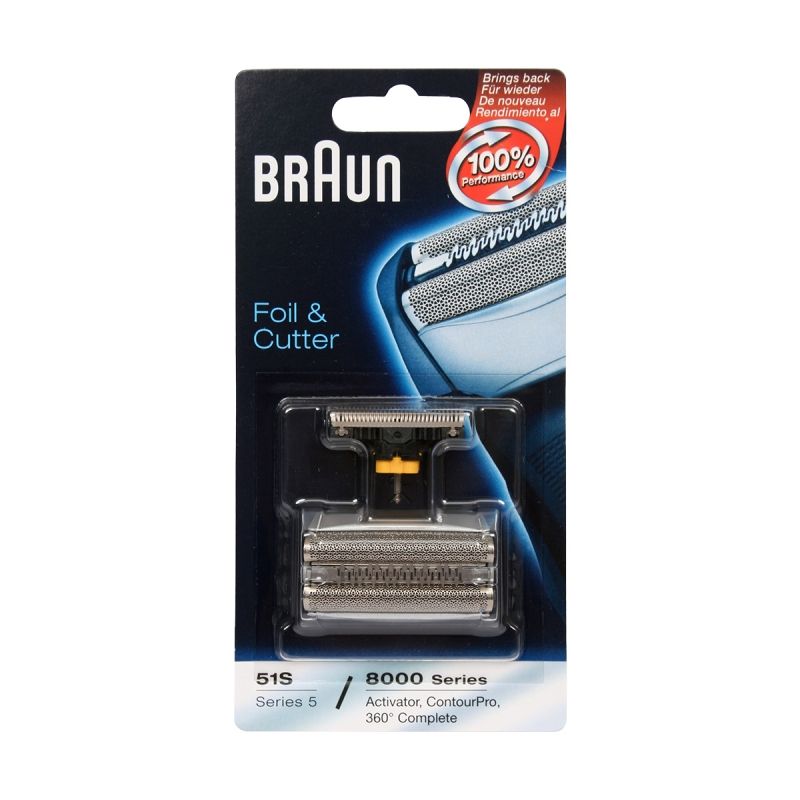 Shaver Foil and Cutter - Braun 51S Multi Silver Combipack 8000