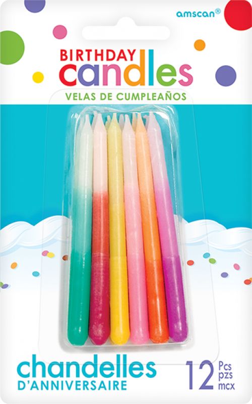 Candles Ombre Look 8cm  (Pack of 12)