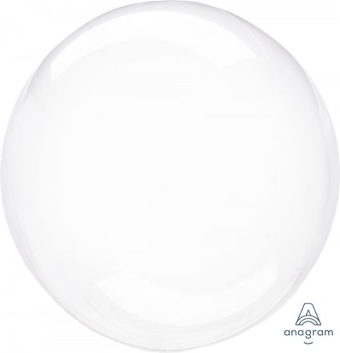 Crystal Clearz 20" clear round balloon, perfect for decorating events; self-sealing and ideal for creative displays.