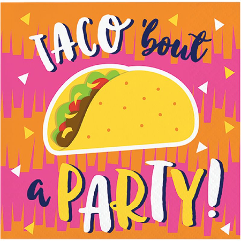 Fiesta Fun Beverage Napkins Taco Bout A Party  (Pack of 16)