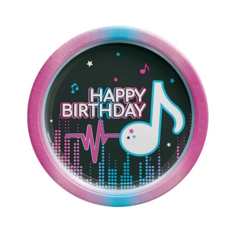 "Internet Famous Birthday 7"" / 17cm Round Paper Plates - Pack of 8