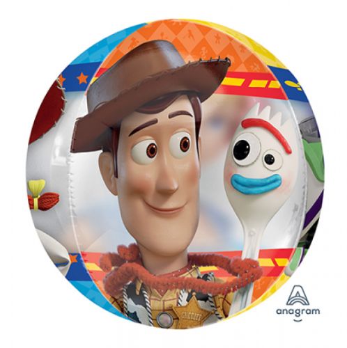 Orbz Balloon XL Clear Toy Story 4 featuring Buzz Lightyear and Woody, perfect for themed parties and celebrations.