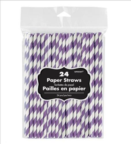 Paper Straws Bright Royal Blue - 19cm - (Pack of 24)