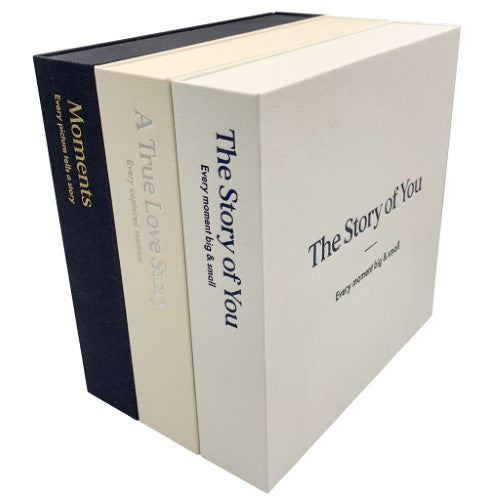 Elegant small photo album with a natural cloth cover, holding 60 replaceable black pages for cherished memories.