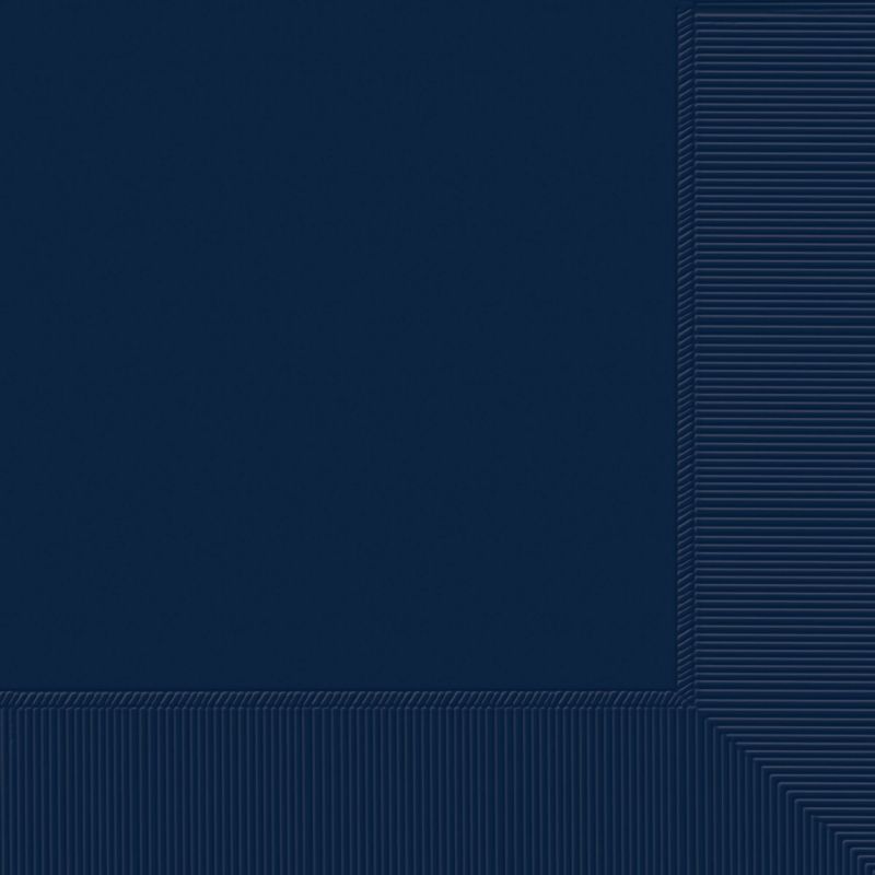Navy 2-ply lunch napkins in a 50-pack, combining elegance with absorbency for any dining occasion.