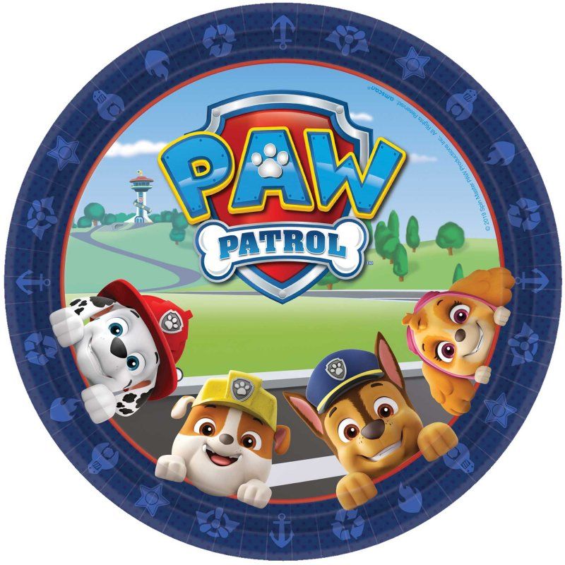 Paw Patrol Adventures 9"/ 23cm Round Plates - (Pack of 8)
