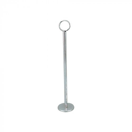 Sleek 30cm chrome table number stand for stylish organization at events like weddings and banquets.