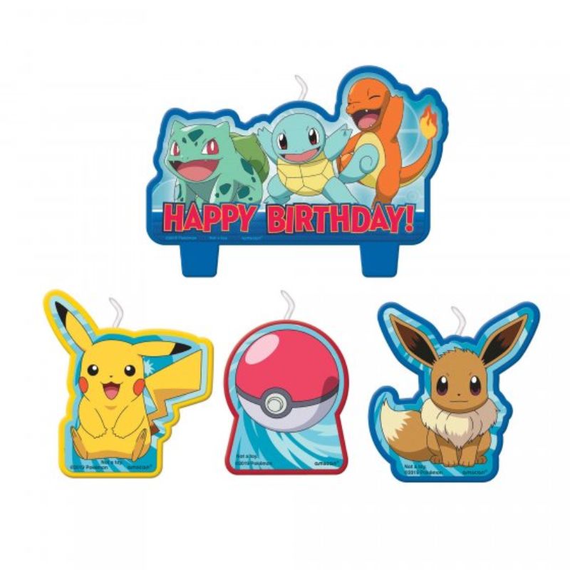 Pokemon Classic Happy Birthday Candle Set - Pack of 4