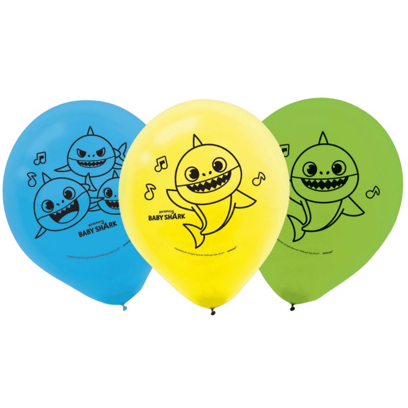 Balloon - Baby Shark 30cm Latex Balloons - Pack of 6