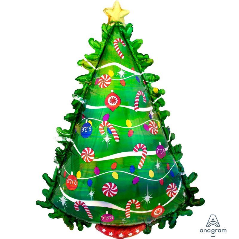 Foil Balloon - Holographic Green Christmas Tree (91cm)