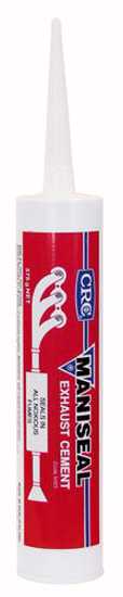 CRC 5066 Maniseal Exhaust Cement in black, a 575g high-temp sealant for exhaust systems, ensures durable leak-free repairs.