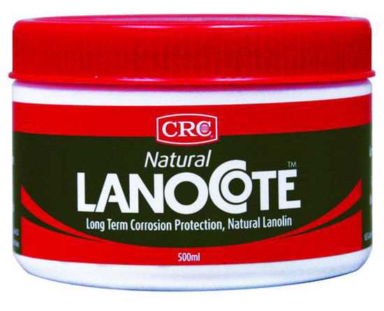 CRC 3222 Lanocote Natural 500ml bottle, offering eco-friendly corrosion protection and versatile lubrication for various materials.